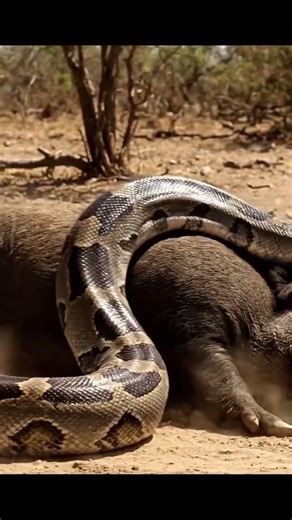 A strongest Python want hung a huge pig