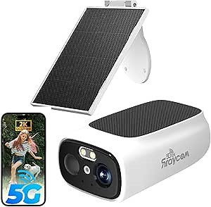 Rraycom 2.5K Solar Security Cameras Wireless Outdoor, Tuya Smart Camera,2-Way Talk, Color Night Vision, PIR Motion Detection,Spotlight/Siren, Alexa, Waterproof,No Monthly Fee
