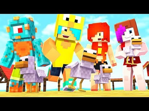 COME HERE CHICKENS! Minecraft Summer Family Survival with the CREW