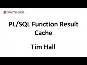 Efficient Function Calls From SQL (Part 3) : PL/SQL Function Result Cache