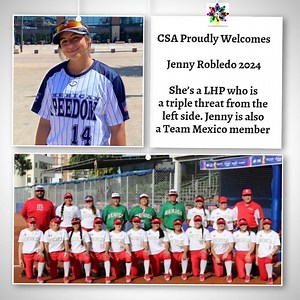 CSA Proudly Welcomes Jenny Robledo 2024 She’s a LHP who is a triple threat from the left side. Jenny is also a Team Mexico member https://s.ripl.com/vsybh1 @zurda_3 | Collegiate Sports Advocate
