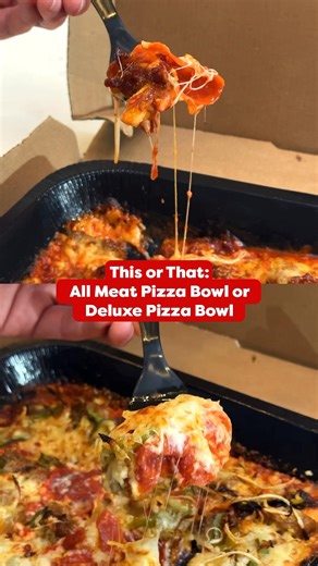 Cut carbs, not flavor. All Meat Pizza Bowl or the Deluxe Pizza Bowl. What’s your pick? | Marco's Pizza