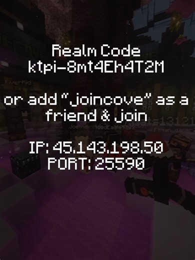 Hop back in for a new era of The Cove!! --------------------------------------------------------- #javaserver #bedrockserver #realmstojoin #minecraftrealms #minecraftrealmcodes