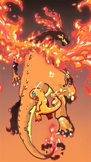 Giapu San on Instagram: "When My Flame Evolved Charmander and Gigantamax Charizard ~ Drawn in my own new style! This just happened last night, and I couldn’t stop. Feels like I’ve evolved at the same time too 🔥 #charizard #handdrawn #charmander #gigantamax #pokemon"