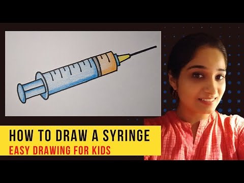 Easy Drawing : Syringe | How to Draw A Syringe 💉💉 | ‪@KalakritArtStudiobyKanika‬