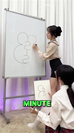 The teacher patiently teaches the students how to draw