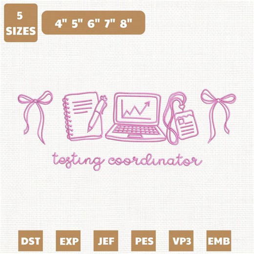 Testing Coordinator Machine Embroidery File, Teachers Test Day Design (instant Download) - Etsy