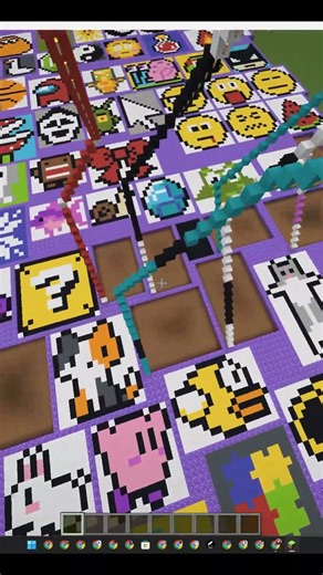 Satisfying pixel art in minecraft cute