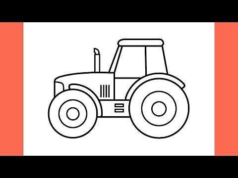 How to draw a TRACTOR step by step / drawing tractor easy