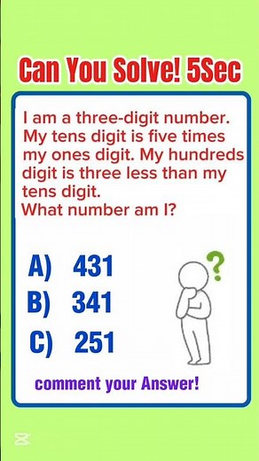 Can You Solve This 3-Digit Number Puzzle in 5 Seconds?