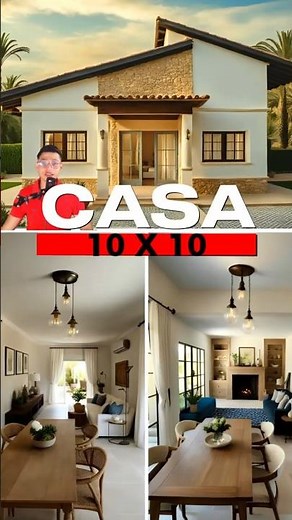 10x10 House with 3 Bedrooms and Measurements with Interiors and Floor Plan #houses