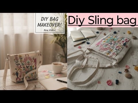 Diy New design of sling bag made with cloth at home/cutting and sewing tutorial of sling bag making
