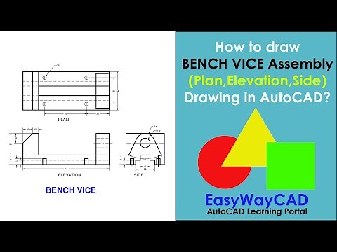 How to draw Bench Vice Assembly ( Base Only ) Drawing in AutoCAD?