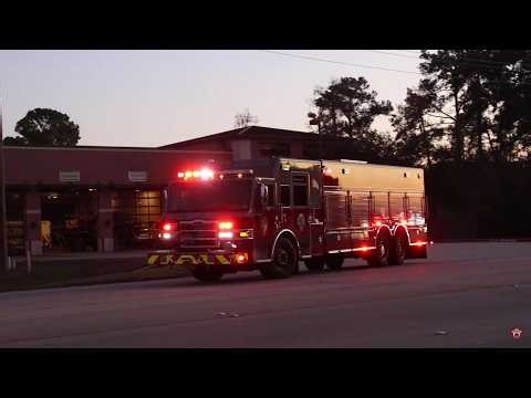 (Air Horn) Spring Fire Department Engine 71, Rescue 71 & District 72 responding to a Structure Fire.