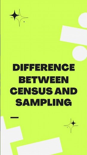Difference between Census and Sampling #statistics #statisticsvideolectures #statisticstutorials