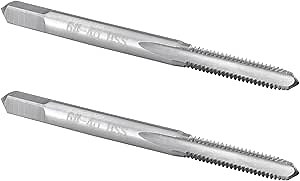 Burkit 2pcs No 6-40 UNF Thread Tap Right Hand, HSS 6 x 40 UNF Straight Fluted Machine Tap