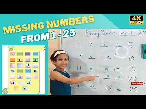 Missing Numbers From 1 to 25 | Missing Numbers For Kids | Write the Missing Numbers Worksheet