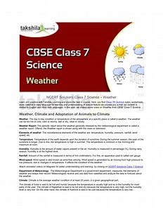 CBSE / NCERT Solutions Class 7 Science - Weather - SlideServe