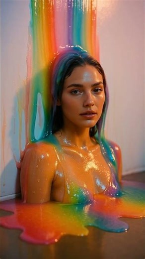 Rainbow Slime Bikini Girl Vol.1 #trending#satisfyingvideo #swimsuit