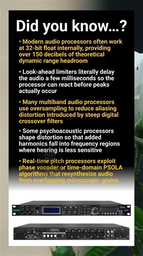 Audio processors: dynamic range, look‑ahead algorithms and psychoacoustic shaping secrets