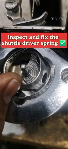 Chek adjust and fix the shuttle driver spring #sewingmachineproblem #sewingmachinerepair