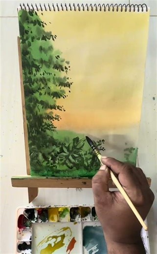 Watercolour twilight painting #easy #art #beautiful #drawing #how #watercolorart ￼