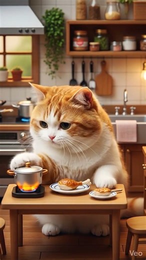 cat eating chicken asmr