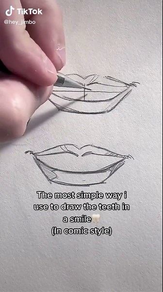 How to Draw a Simple Smile with Teeth - Art Tutorial