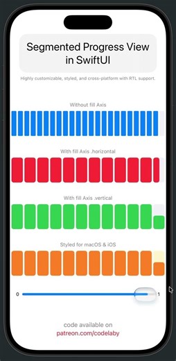 Segmented Progress View in SwiftUI (Cross platform, RTL support)