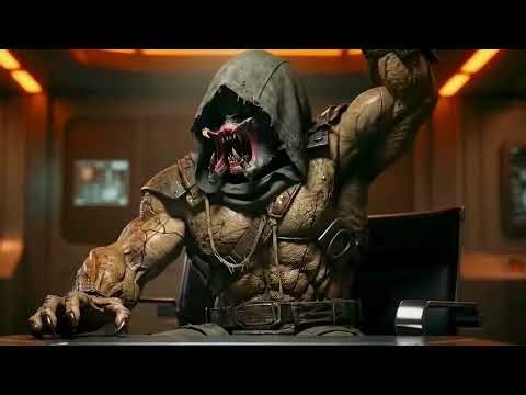 Predator vs Werewolf Epic Battle Concept