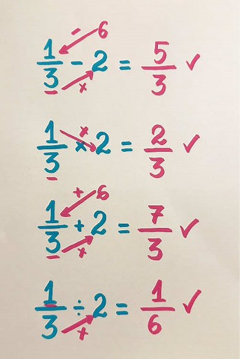 Calculs de fractions mixtes ➖✖️➕➗ #math #mathematics #arithmetique
