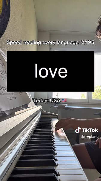 Speed Reading every language 🇺🇸 (2/195) #speedreading #fyp #piano #world