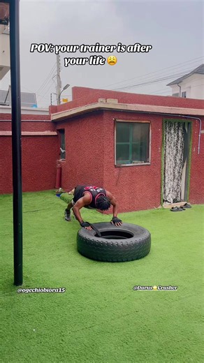 Intense Gym Training: Tire Flipping Challenge