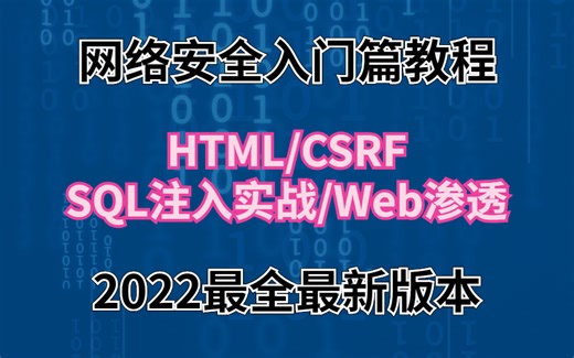 手把手带你入门网络安全 内含网络安全全套教程+配套资料+工具安装包（kali/SQL注入/渗透测试/HTML/CSRF/Web漏洞/Web漏洞)
