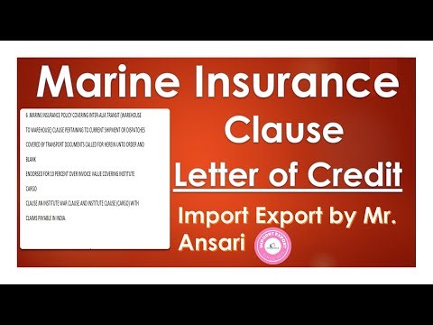 What is Marine Insurance Clause in Letter of Credit LC in Import Export