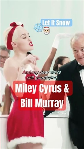 Miley Cyrus, Bill Murray & George Clooney Singing “Let It Snow” ❄️🎄 | #shorts #mileycyrus