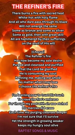 2K views · 43 reactions | Lord, if the fire is what it takes to make me more like You… then let it burn. Purge me, cleanse me, refine me — until all that’s left is gold. #TheRefinersFire #PurifyMe #MoldMeAndMakeMe #ChristianMusic #FaithJourney | Baptist Songs and Music | Facebook