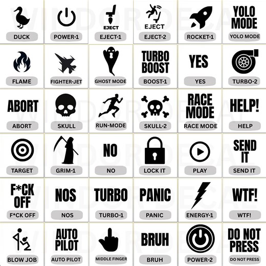 Funny Blank Car Button Decals, Blank Button Car Sticker, Eject Passenger Button Decal - Etsy