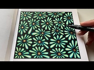 Easy to Make Colorful Floral Zentangle Pattern | Step by Step Design Tutorial