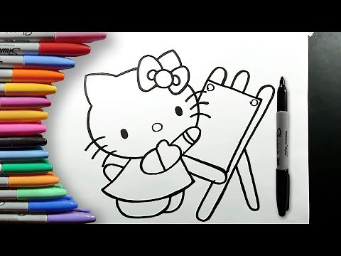 Cómo Dibujar y Colorear a Hello Kitty Pintando Paso a Paso Fácil para Niños