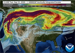 The NOAA Global Systems Lab’s High-Resolution Rapid Refresh (HRRR) weather model celebrated 10 years of operations! The HRRR model has improved multiple types of forecasting such as wildfire smoke, lake effect snow, and wind forecasts. Check out the link below to learn about all the successes of the HRRR model and what is up next for the project. *Note this animation is not of current conditions. It is from September 2020 when there were significant wildfires burning in California Link: https://