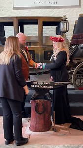 Handfasting is where ‘tie the knot’ stops being just a saying… and becomes the moment itself. A tartan binding is wrapped around the couple’s joined hands during the vows, marking the exact moment their promises are spoken aloud 🪢 | Gretna Green Famous Blacksmiths Shop