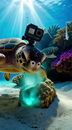POV: A Turtle Opens a Secret Treasure Box in the Ocean!#shorts #wildlife