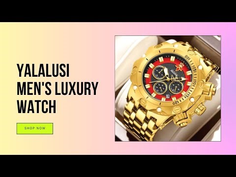 YaLaLuSi Men's Luxury Watch – Gold Strap, Multifunction & Gift Box