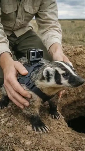 Inside an American badger’s underground world — raw, dark. #feedfeed #gopro #honeybadger