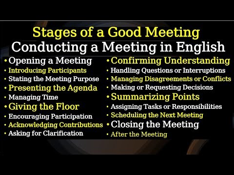 Conducting a Meeting in English |Practical Phrases and Expressions 4 Professionals #meeting #stages