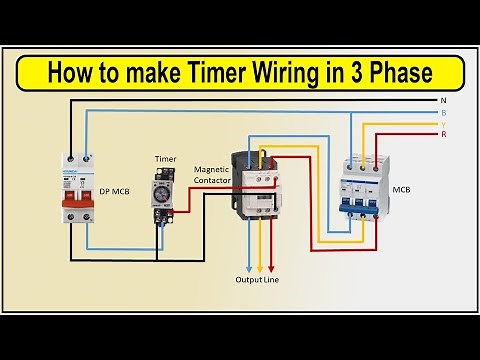 How to make Timer Wiring in 3 phase Diagram | timer switch