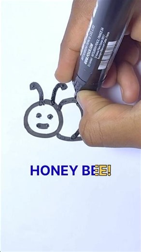 The 10 seconds artist challenge Honey Bee Drawing 🐝 #shorts #10secartistchallange