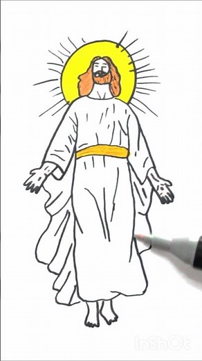 Learn to Draw Jesus Ascending into Heaven #christianart #art #artbible #DrawsBible #shorts