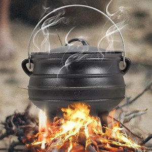 [Hot Item] 3 Leg Cast Iron Pot South Africa Three Legged Potjie Pot Cauldron with Three Legs Outdoor Camping Cookware